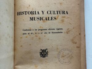 Historia y cultura musicales
